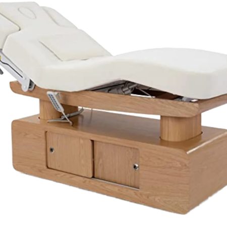 Traditional Luxury Beige 2-Motor Electric Massage Cosmetic Table Chair Beauty Salon Foldable Adjustable Spa Bed Portable Hotel