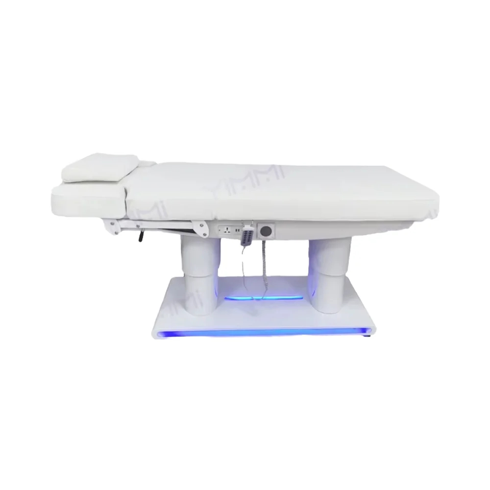 Modern Luxury Design 4 Motors Heating Portable Foldable Spa Bed Beauty Massage Table Therapy Electric Treatment Stainless Steel